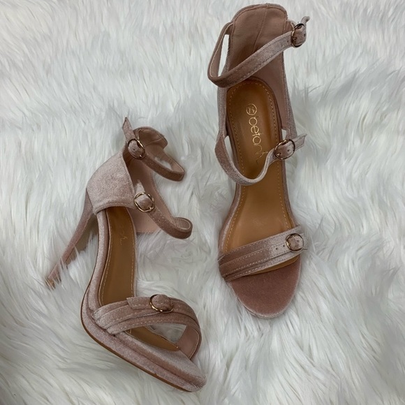 Soft Pink / Blush Penelope 4” Velvet Heels - Picture 5 of 5